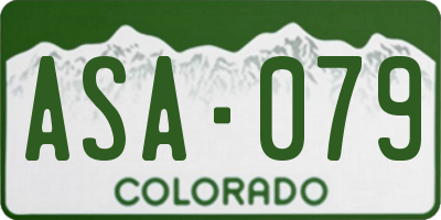 CO license plate ASA079