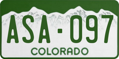 CO license plate ASA097