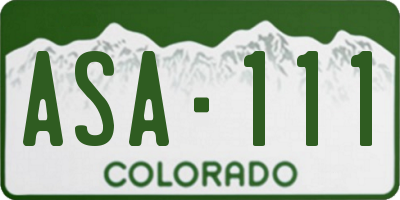CO license plate ASA111