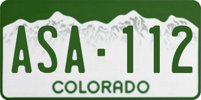 CO license plate ASA112