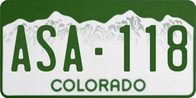 CO license plate ASA118