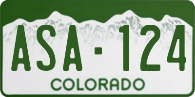 CO license plate ASA124