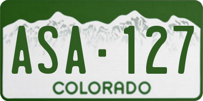 CO license plate ASA127