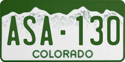 CO license plate ASA130