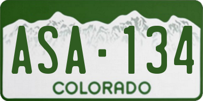 CO license plate ASA134