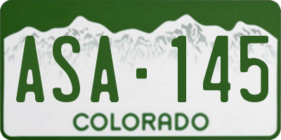 CO license plate ASA145