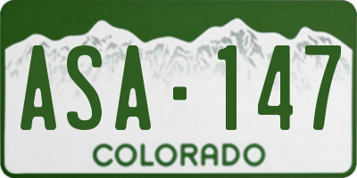 CO license plate ASA147