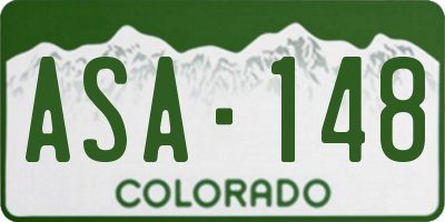 CO license plate ASA148