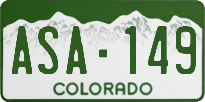 CO license plate ASA149