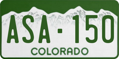 CO license plate ASA150