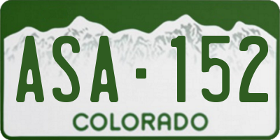 CO license plate ASA152