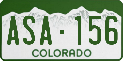 CO license plate ASA156