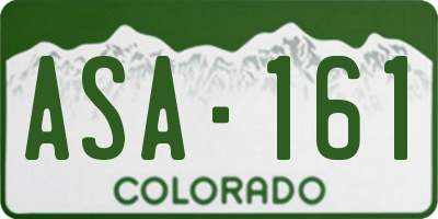 CO license plate ASA161