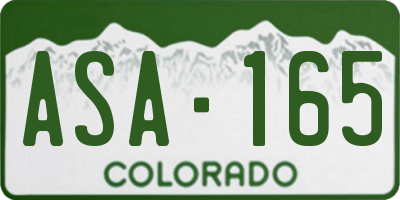 CO license plate ASA165