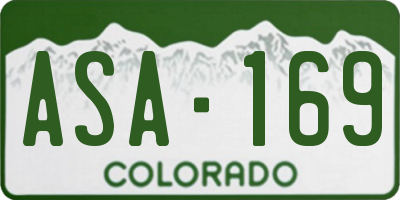 CO license plate ASA169