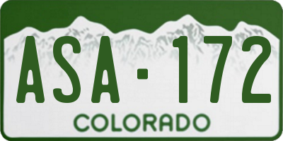 CO license plate ASA172