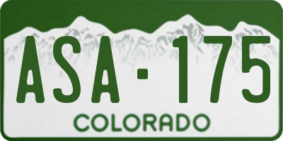 CO license plate ASA175