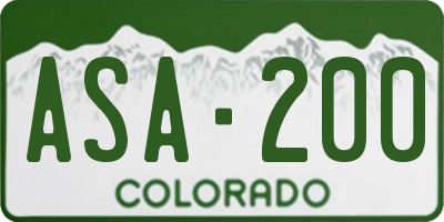 CO license plate ASA200