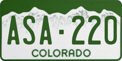 CO license plate ASA220