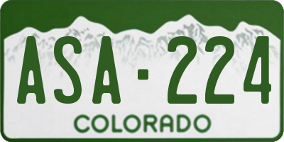 CO license plate ASA224