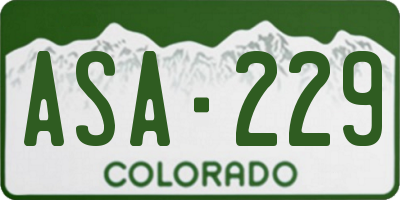 CO license plate ASA229