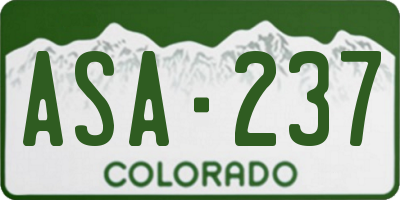 CO license plate ASA237