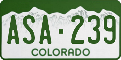 CO license plate ASA239