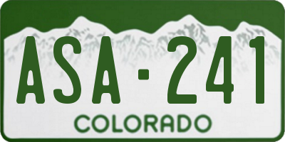CO license plate ASA241