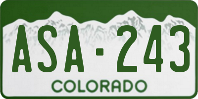 CO license plate ASA243