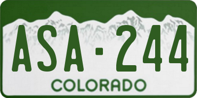 CO license plate ASA244