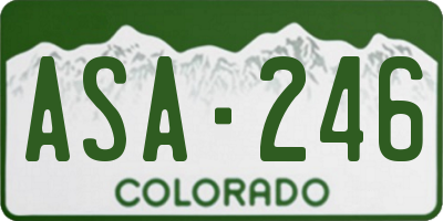 CO license plate ASA246