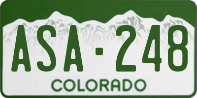 CO license plate ASA248