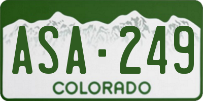 CO license plate ASA249