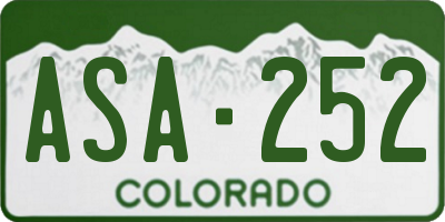 CO license plate ASA252