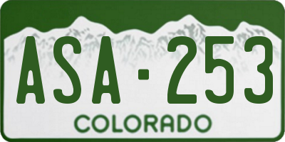 CO license plate ASA253