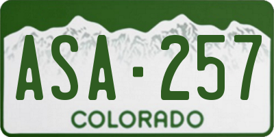 CO license plate ASA257