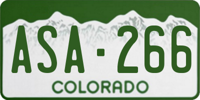 CO license plate ASA266