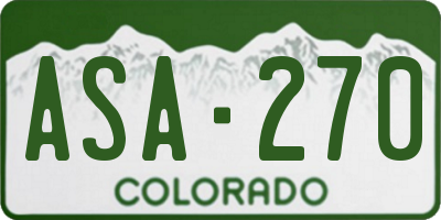 CO license plate ASA270