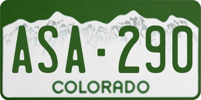 CO license plate ASA290
