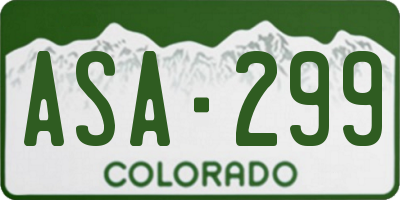 CO license plate ASA299