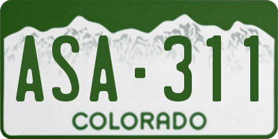 CO license plate ASA311