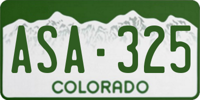 CO license plate ASA325
