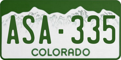 CO license plate ASA335