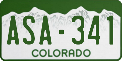 CO license plate ASA341