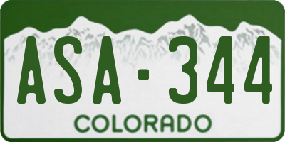 CO license plate ASA344