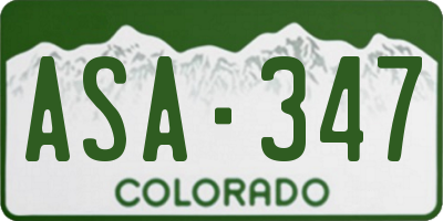 CO license plate ASA347