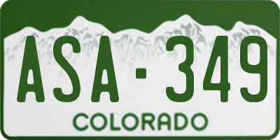 CO license plate ASA349