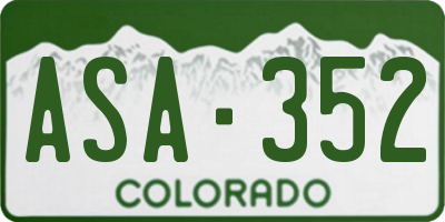 CO license plate ASA352