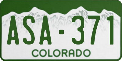 CO license plate ASA371
