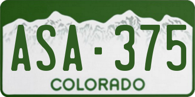 CO license plate ASA375